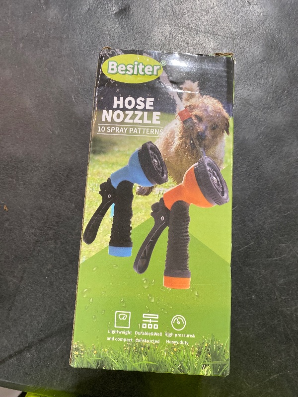 Photo 1 of Besiter Garden Hose Nozzle Sprayer: 2 Pack 10 Watering Patterns Spray Nozzles Heavy Duty Hose Head Hose Attachment