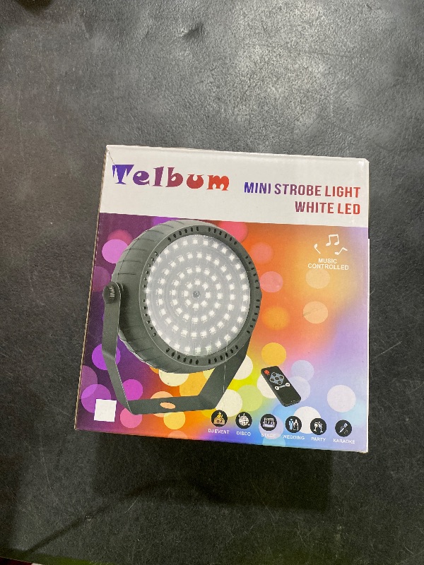 Photo 1 of Telbum Strobe Lights, 54 Super-Bright RGB LEDs Mini Strobe Light for Parties, Halloween Strobe Lights with Remote Control, Sound Activated & Speed Control DJ Flashing Light for Room Stage Disco Party