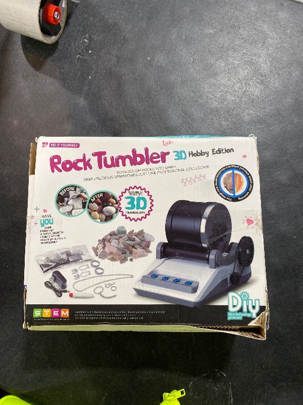 Photo 1 of BUAOB Rock Tumbler Kit - Turn Rough Rocks into Beautiful Gems with 7-Day Timer, Includes 2 Belts, Bag of Rough Stones, 4 Stages of Grits: Coarse, Fine, Polishing, Final Polishing