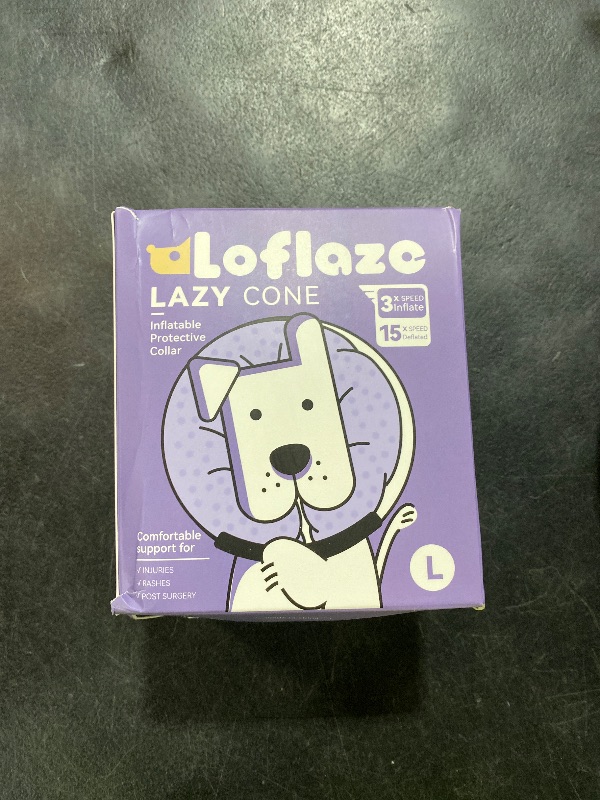 Photo 1 of Loflaze Inflatable Dog Cone Collar - Dog Neck Donut Cone Collar Alternative After Surgery - Soft Cone for Large Medium Small Dogs Cats - Alternative Recovery E Collar (Blue, L)