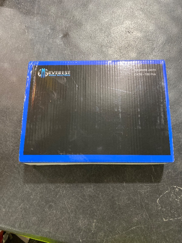 Photo 1 of Everest 90° Angled RJ45 Cat6 Keystone Jacks 100-Pack in Blue - Slim Profile Female RJ45 Connectors - Cat 6 Keystone Jack - Compatible with 90° Angled Speed Termination Tool - easyJACK (B094WB91H3)