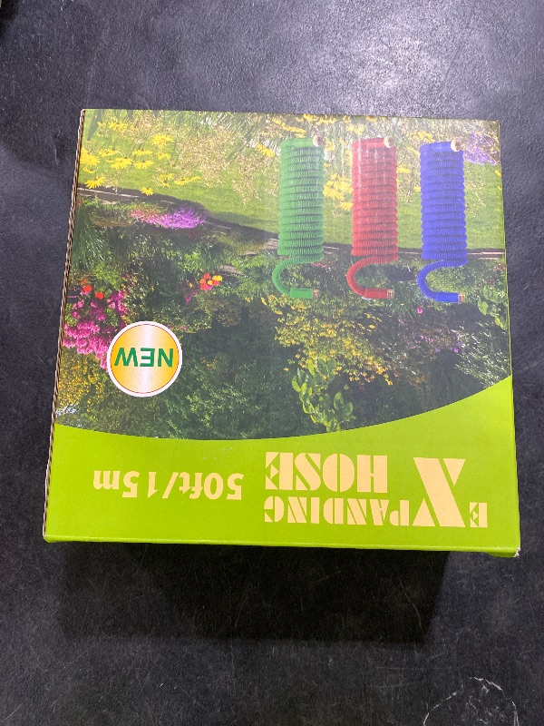 Photo 1 of 50 ft Garden Hose-No Kink,Heavy Duty,Lightweigh Flexible,Leakproof Water Hose with Sprayer Nozzle-3/4" Solid Brass Connectors-Rubber Car Hoses