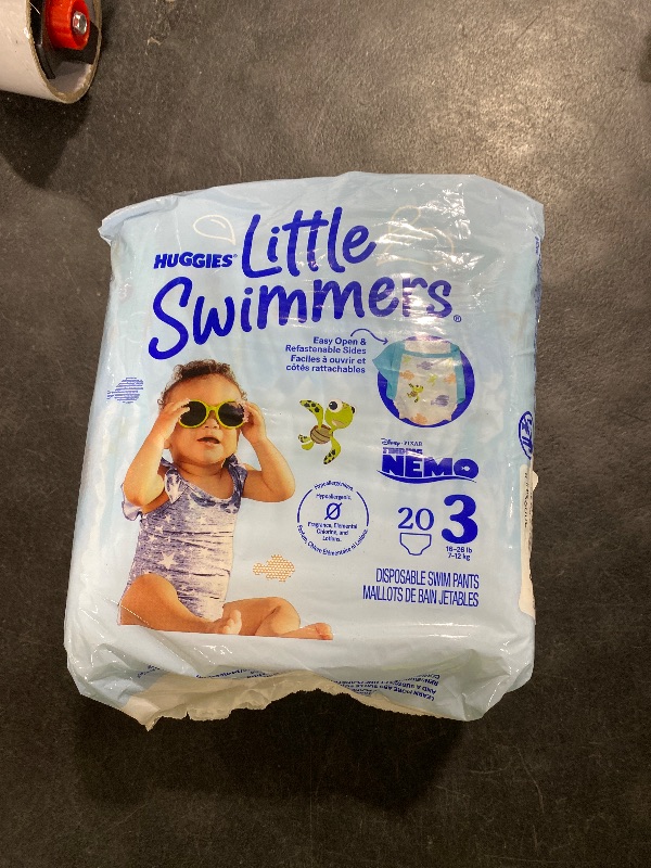 Photo 1 of Huggies Little Swimmers Disposable Swim Diapers, Size 3 (16-26 lbs), 20 Ct