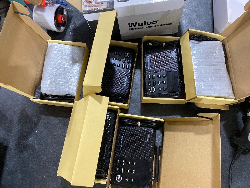 Photo 1 of Wuloo Intercoms Wireless for Home 1 Mile Range 22 Channel 100 Digital Code Display Screen, Wireless Intercom System for Home House Business Office, Room to Room Intercom Communication (6 Packs, Black)