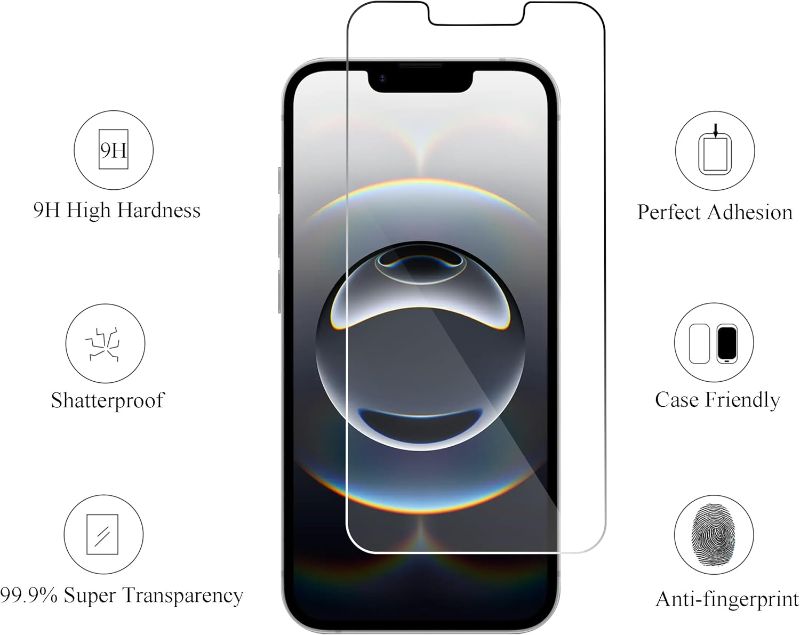 Photo 1 of Ailun Screen Protector for iPhone 16e / iPhone 14 / iPhone 13 / iPhone 13 Pro [6.1 Inch] Display 3 Pack Tempered Glass, Case Friendly [Not for iPhone 16 6.1 Inch]
