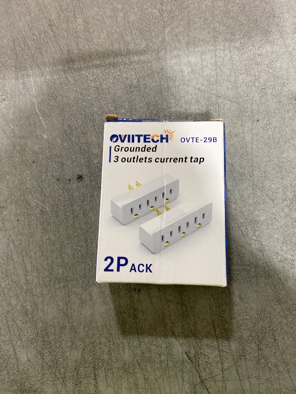 Photo 1 of 3 Outlet Adapter Extender, 3 Way Grounded Plug Splitter, 1 to 3 Plug Outlet Splitter, White,2 Pack.