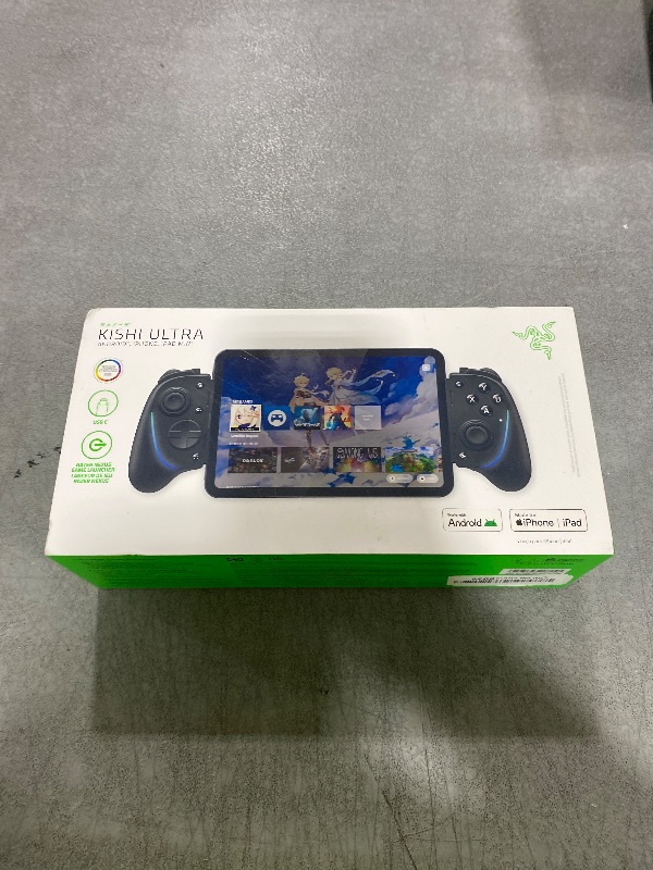 Photo 1 of Razer Kishi Ultra Gaming Controller for Android, iPhone 15 & 16 Series, iPad Mini A17 Pro & 6 (USB C): Pro Controls - Ergonomic Grip - Stream PC, Xbox, PS5 Games on Mobile, Phone, Tablet - Chroma RGB