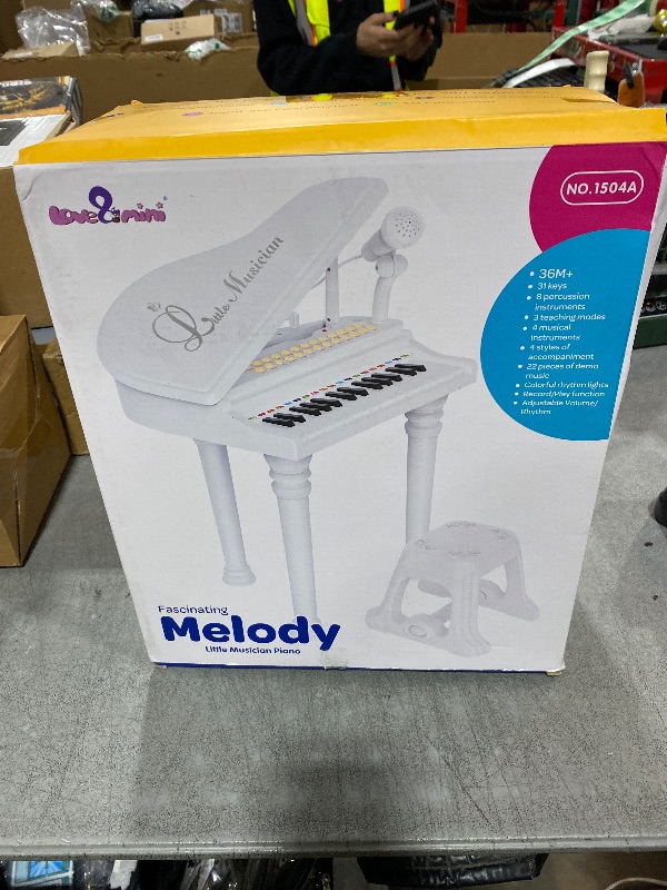 Photo 1 of Love&Mini Piano Toy Keyboard 31 Keys for Age 3+ Year Old Girls Boys Birthday Gifts, Kids Keyboard Toy Instruments Piano with Microphone and Stool