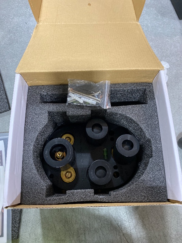 Photo 1 of NPYSVSSS Modern Push Button 3 Way Thermostatic Shower Valve, Concealed Multi Function Brass Faucet Rough-In Mixer Shower Diverter Valve Kit Can Control Flow and On-Off Simultaneously, Matte Black