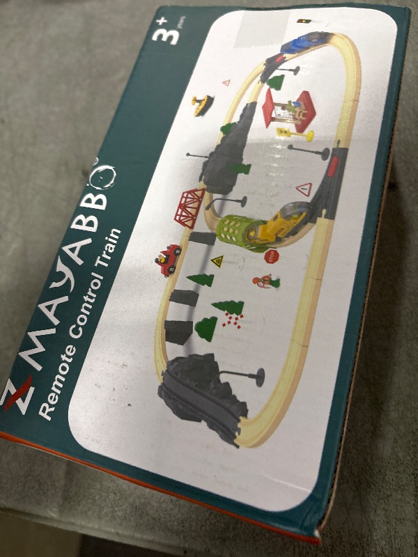 Photo 1 of Battery Operated Train for Wooden Track, Electric Train Set Includes Remote Control Locomotive Train & Train Tunnel, Motorized Train Toy for Toddlers Compatible with Thomas, Brio, Chuggington