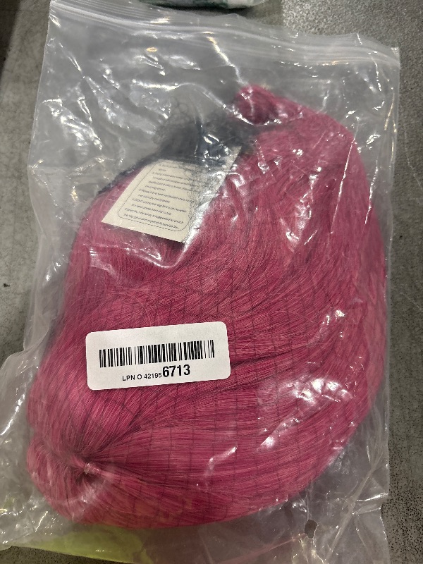 Photo 1 of Short Dark Pink Wig for Men Pink Anime Hair Akaza Wig + Cap for Stage Party Halloween Costume Cosplay