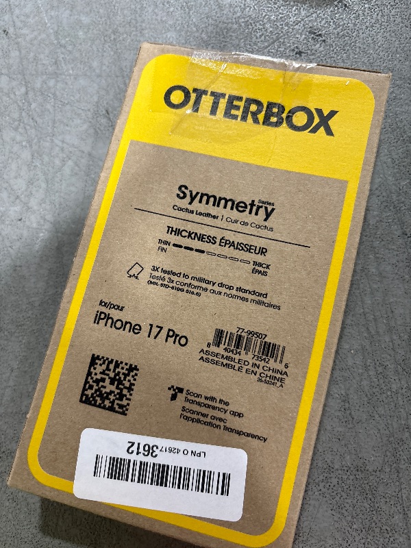 Photo 1 of OtterBox iPhone 17 Pro Symmetry Series Cactus Leather Case - Noir Ash - Black