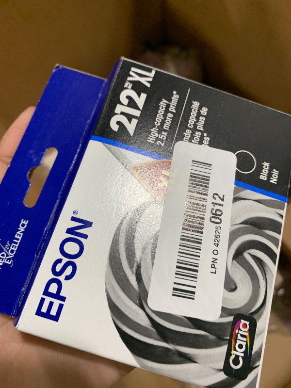 Photo 1 of EPSON 212 Claria Ink High Capacity Black Cartridge (T212XL120-S) Works with WorkForce WF-2830, WF-2850, Expression XP-4100, XP-4105
