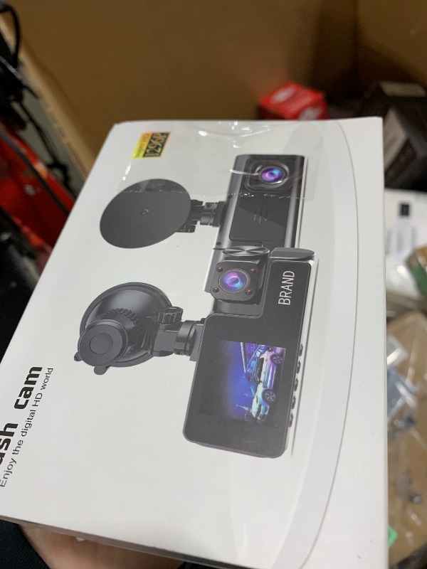 Photo 1 of 1080P 3 Channel Dash Camera for Car Front and Rear Inside Dashcam Car Video Recorder,170°Wide Angle Vehicle Cam,WDR,G-Sensor,2’’ IPS Screen,Loop Recording,Night Vision(3Channel Dash Cam With 32G Card)