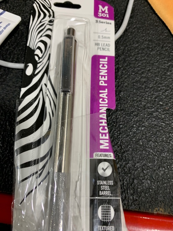 Photo 1 of Zebra Pen M-301 Stainless Steel Mechanical Pencils .5mm, Fine Point, 2-Pack (54012)