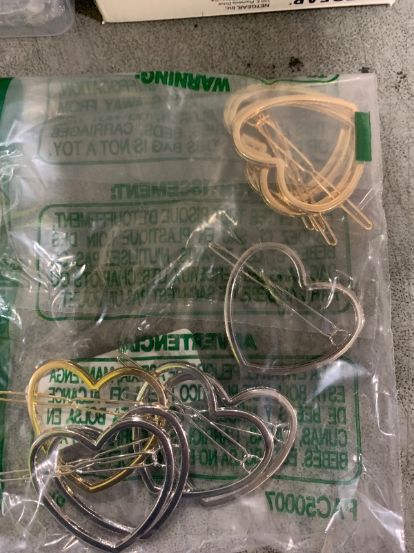 Photo 1 of 10 Pcs Hollow Smooth Love Heart Hair Pins Clip - Fashion Cute All-Match Hairpin Side Clamp Liu Hai Horse Tail Clip for Women Lady