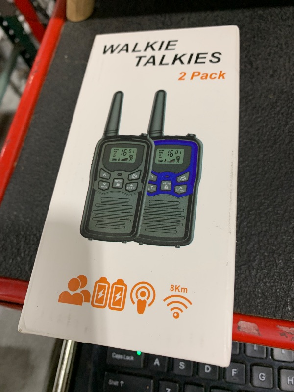 Photo 1 of Walkie Talkies, MOICO Long Range Walkie Talkies for Adults with 22 FRS Channels, Family Walkie Talkie with LED Flashlight VOX LCD Display for Hiking Camping Trip (Orange 2 Pack)
