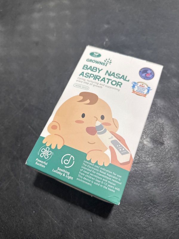 Photo 1 of GROWNSY Nasal Aspirator for Baby, Electric Baby Nose Sucker with Larger Suction Chamber and More Powerful Suction, Automatic Nose Cleaner with Music and Light Soothing Function