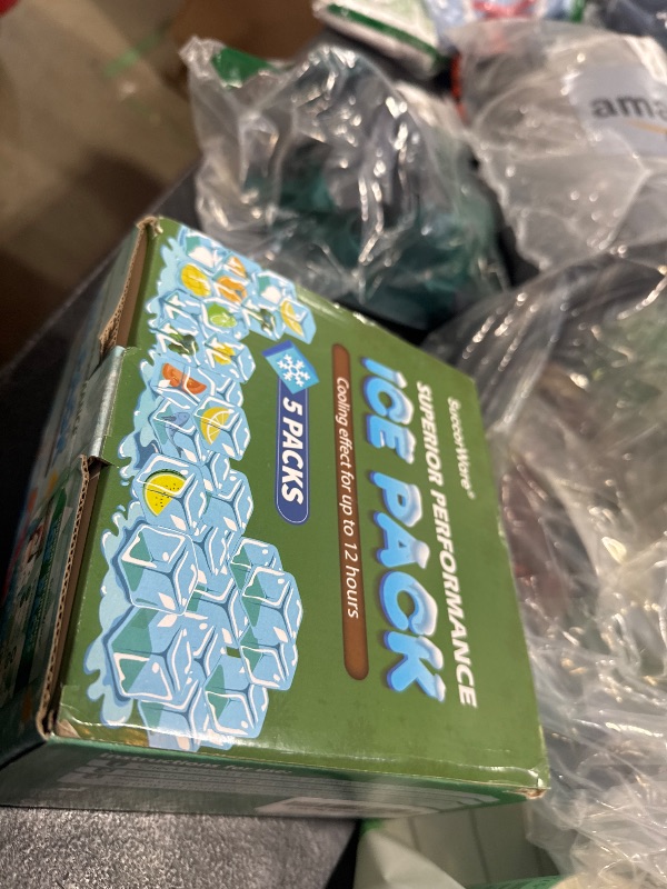 Photo 1 of SuccorWare 5 Packs Reusable Ice Packs for Lunch Boxes - 12+ Hour Cooling Ice Gel Pack for Camping, Beach, Office - Ice Packs for Cooler Bag, Cooler Backpacks (250 Grams)