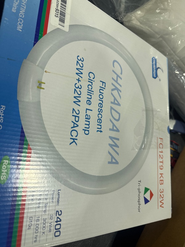Photo 1 of CHKADAWA FC12T9/KB 32 Watt Light Bulb, 12 inch FCL 32W T9 Circular Fluorescent Light Bulb, FC12T9 WW Round Light Bulbs Warm White 3000K, G10q 4 Pin Prong Base, 2 Pack