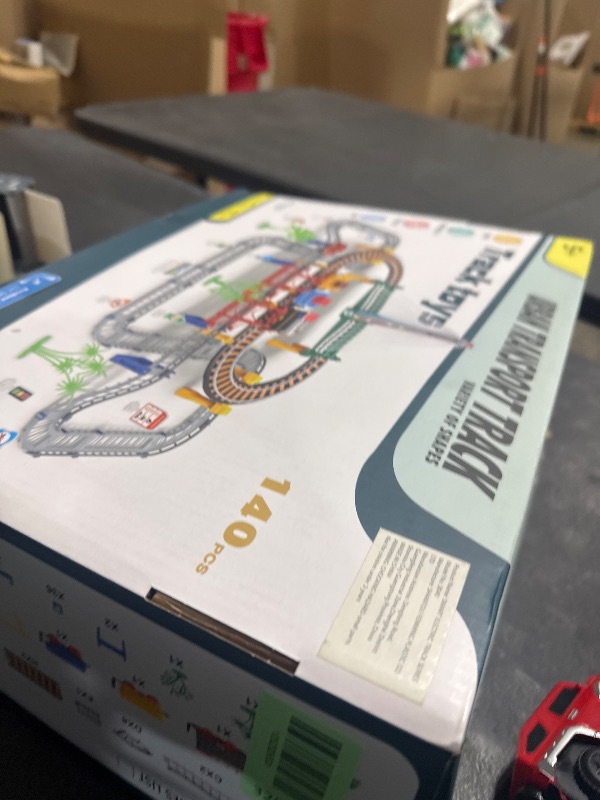 Photo 1 of Electric Train Set for Kids Ages 3-8 Dual-Layer Tracks with Light-Up Bridge & Realistic Sounds 100+ Piece STEM Building Toy