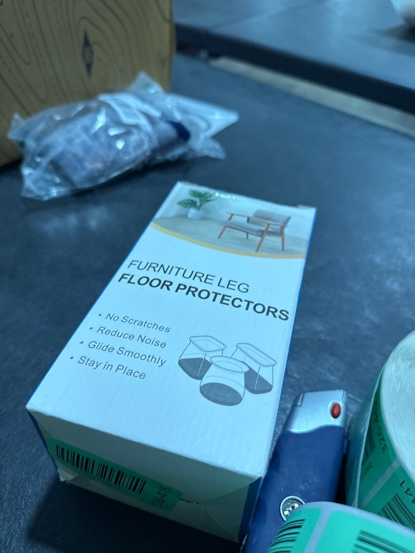 Photo 1 of 24 Pcs Chair Leg Floor Protectors Square, Silicone Felt Furniture Leg Pads Caps Covers for Hardwood Floors (Fit:1-1/16" to 1-5/8")