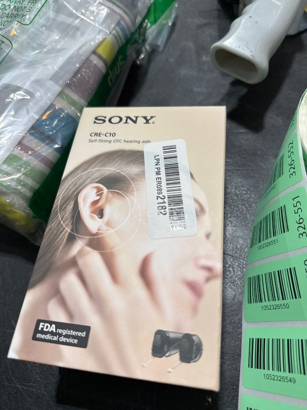 Photo 1 of Sony CRE-C10 Self-Fitting OTC Hearing Aids for Mild to Moderate Hearing Loss, Prescription-Grade Sound Quality, Compact Virtually Invisible Design, Customizable App, and Replaceable Batteries, Black