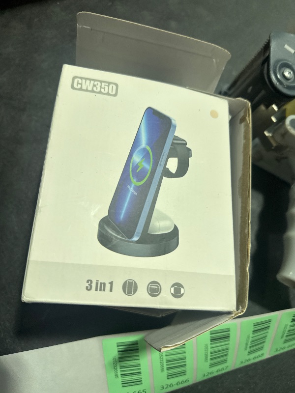 Photo 1 of 3 in 1 Charging Station for Apple Device, Wireless Charger for iPhone 16 15 14 13 12 11 Pro Max & Apple Watch iwatch- Charging Stand Dock for AirPods