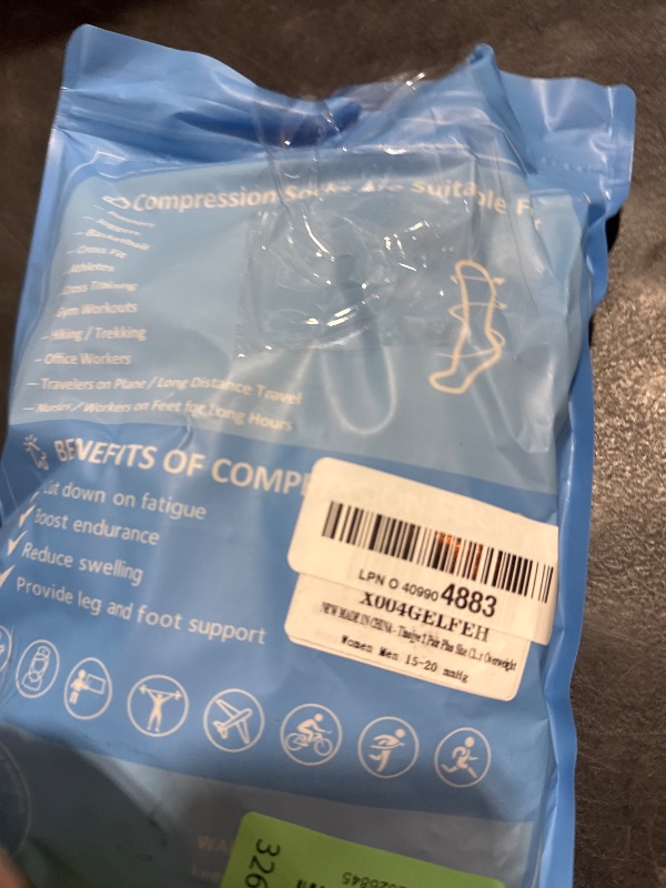 Photo 1 of 2 Pair Plus Size Closed Toe Compression Socks with Zipper, Compression Stockings for Overweight Women Men 15-20 mmHg