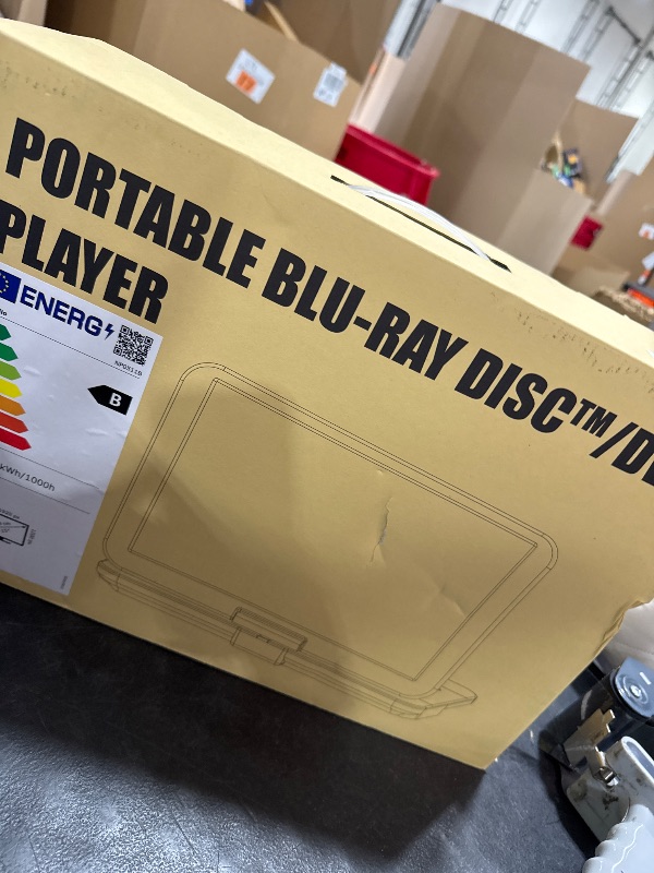Photo 1 of 17.6" Portable Blu Ray DVD Player with 15.4" Screen, HDMI Input/Output, Sync Screen, 5 Hours Playing Time, 1080P MP4 MKV Video, Surround Audio, USB SD