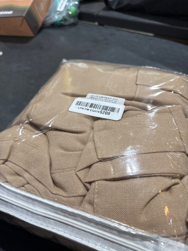 Photo 1 of Aersas Linen Blend Taupe Curtains 108 inches Long 2 Panels Set Back Tab Semi Sheer Light Brown Drapes for Living Room Bedroom Rustic Retro Farmhouse Decor Canvas Burlap Textured Flax Tan Curtain 9 FT