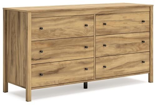Photo 1 of Bermacy Light Brown 6 Drawer 60.75 in. Dresser
