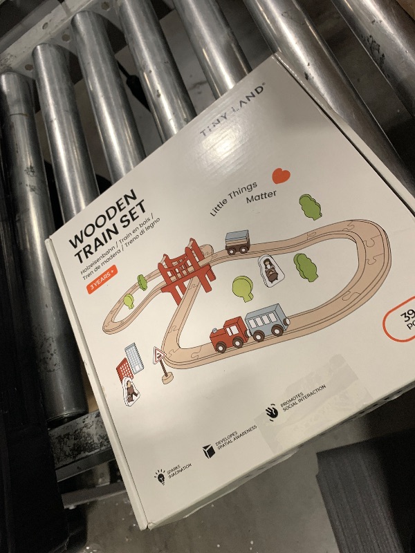 Photo 1 of Tiny Land Wooden Train Set for Toddler - 39 Pcs- with Wooden Tracks Compatible with Major Brands - Expandable, Changeable-Train Toy for 3 4 5 Years Old Girls & Boys