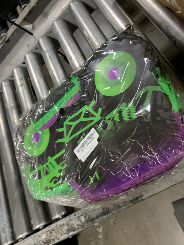 Photo 1 of Green and Purple Monster Truck Pinata Car Pinata with Stick and Blindfold for Kids Boys Monster Truck Birthday Decorations Racing Car Birthday Party Supplies Carnival Party Favors(15.75*11*2.36 Inch)