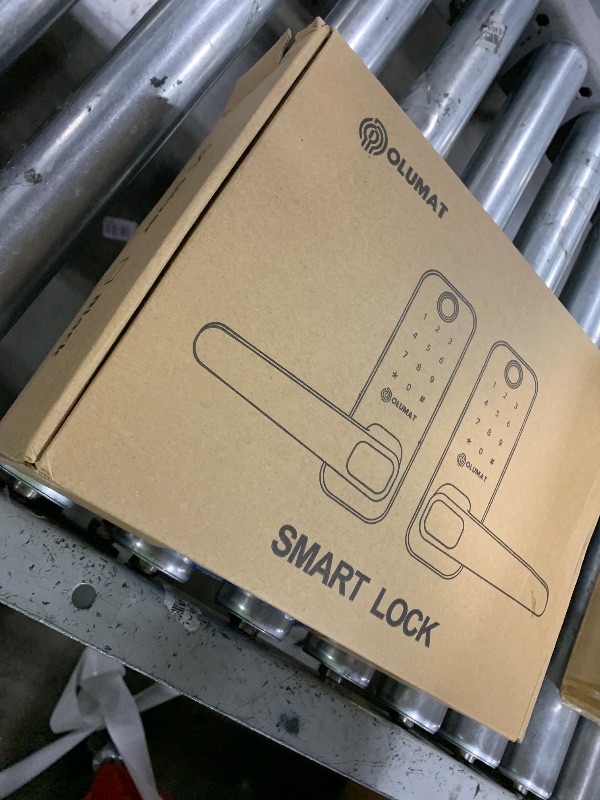 Photo 1 of Smart Door Lock, OLUMAT Keyless Entry Door Lock Fingerprint Door Lock with Keypad Digital Lock with Handle for Home, Rental, Garage, Office and Hotel