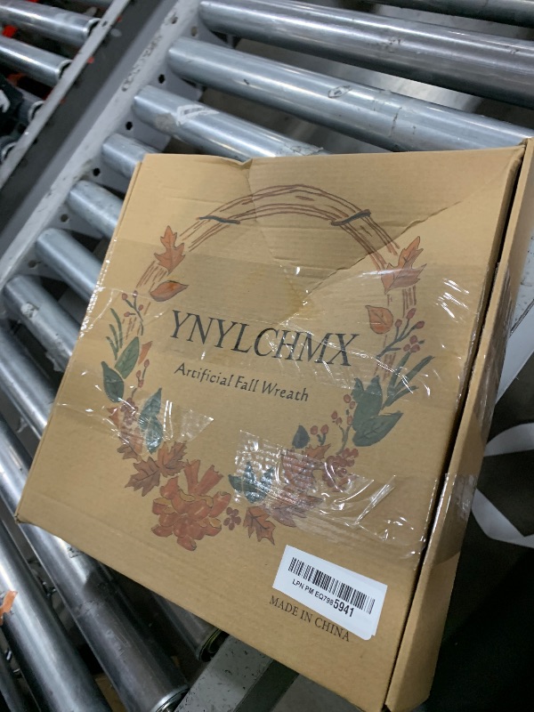 Photo 1 of YNYLCHMX 18" Fall Wreaths for Front Door, Artificial Autumn Wreath, Fall Door Wreath with Eucalyptus Leaves and Berries for Home Porch Window Wall Farmhouse Decor, Indoor Outdoor, Holiday Decor