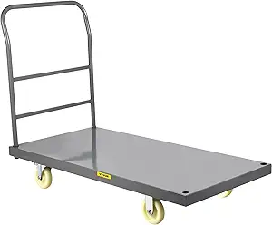 Photo 1 of VEVOR Platform Truck, 2000 lbs Capacity Steel Flatbed Cart, 47" Length x 24" Width x 32" Height Flat Dolly, Hand Trucks with 5" Nylon Casters, Heavy-Duty Utility Push Carts for Luggage Moving
