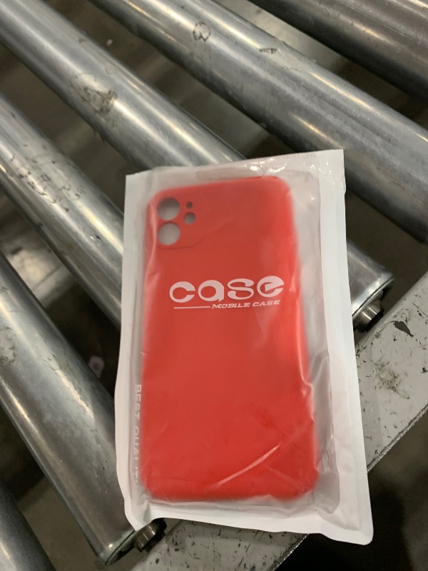 Photo 1 of oakxco for iPhone 11 Phone Case Liquid Silicone, Cute Thin Slim Soft Rubber TPU Plain Smooth Gel Cover for Women Girl Aesthetic Design, Matte Solid Protective & Shockproof Bumper Grip, Red