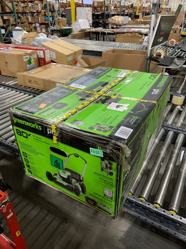 Photo 1 of Greenworks 80V 21" Brushless Cordless (Push) Lawn Mower (LED Headlight + Aluminum Handles), 4.0Ah Battery and Rapid Charger Included (75+ Compatible Tools)