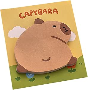 Photo 1 of Acunny Capybara Sticky Notes, Sticky Note Pad, Capybara Cartoon | Sticky Notes in Bright Colours, Erasable Notepad, Multipurpose Memo Pages 15 PACK 