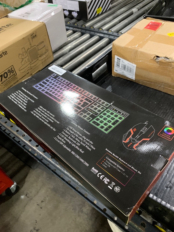 Photo 1 of BlueFinger RGB Gaming Keyboard and Backlit Mouse Combo, USB Wired, LED Gaming Set for Laptop PC Computer Game and Work