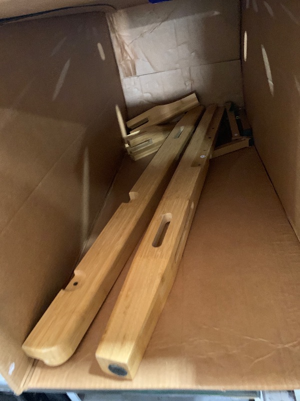 Photo 1 of Merax King Size Bamboo Platform Bed, Mid-Century Modern Bed Frame with Tall Headboard, Solid Sustainable Bedframe King-Size, Wood Slat Support, No Box Spring Needed, Easy Assembly, Natural