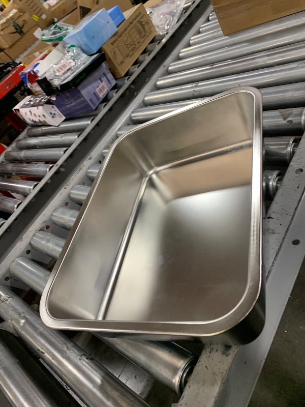 Photo 1 of Stainless Steel Cats Litter Box, 4" Height Litter Box for Small Animals, Easy Entry, Easy to Clean, Non Stick Smooth Surface
