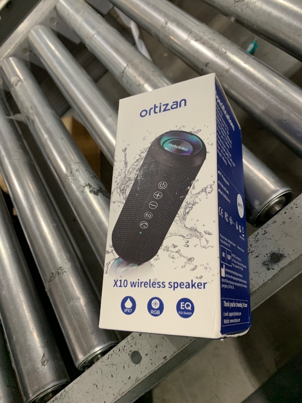 Photo 1 of Ortizan Portable Bluetooth Speaker: IPX7 Waterproof, 24W Loud Sound, Deep Bass, Bluetooth 5.3, LED Lights, Wireless Stereo Pairing, 30H Playtime, for Home/Outdoor/Party/Beach, Birthday Gift (White)