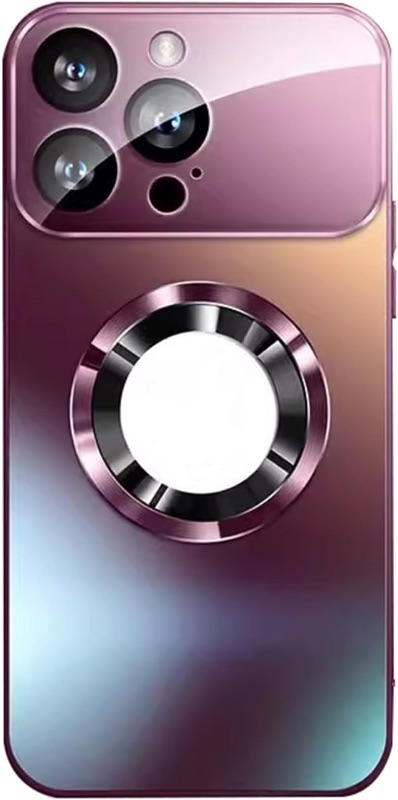Photo 1 of AXUEQIN-Magnetic Case for iPhone 15 Pro Max /15 Pro/15 Plus/15,Military Grade Shockproof Camera Protection Phone Cover Colorful Frosted Shell (15,Pink)