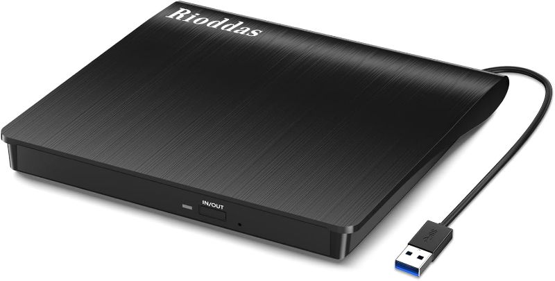 Photo 1 of External CD/DVD Drive for Laptop, USB 3.0 CD DVD Player Portable +/-RW Burner CD ROM Reader Writer Disk Duplicator Compatible with Laptop Desktop PC Windows Apple Mac Pro MacBook Linux
