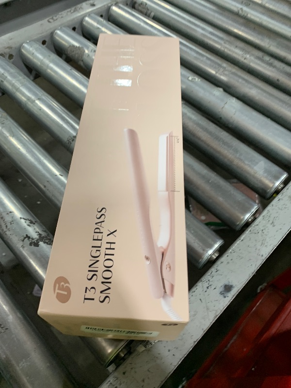 Photo 1 of T3 SinglePass Smooth X Professional Flat Iron with Extra-Long Ceramic Plates for Faster Styling, 9 Heat Settings for All Hair Types, For Straightening, Curling, and Waving