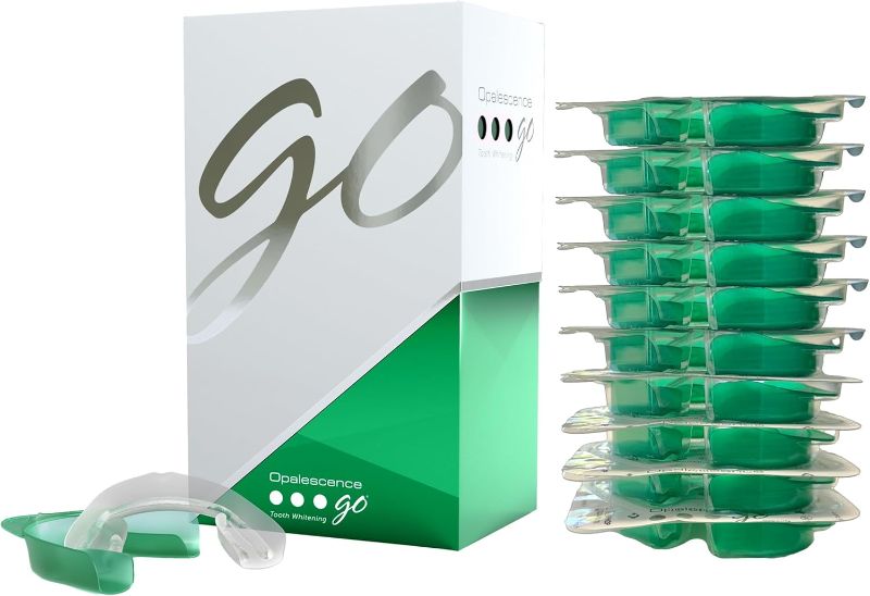 Photo 1 of Opalescence Go 15- Prefilled Teeth Whitening Trays - 15% Hydrogen Peroxide - (10 Treatments) Made by Ultradent Products. Teeth Whitening Kit -Mint - 5194-1
