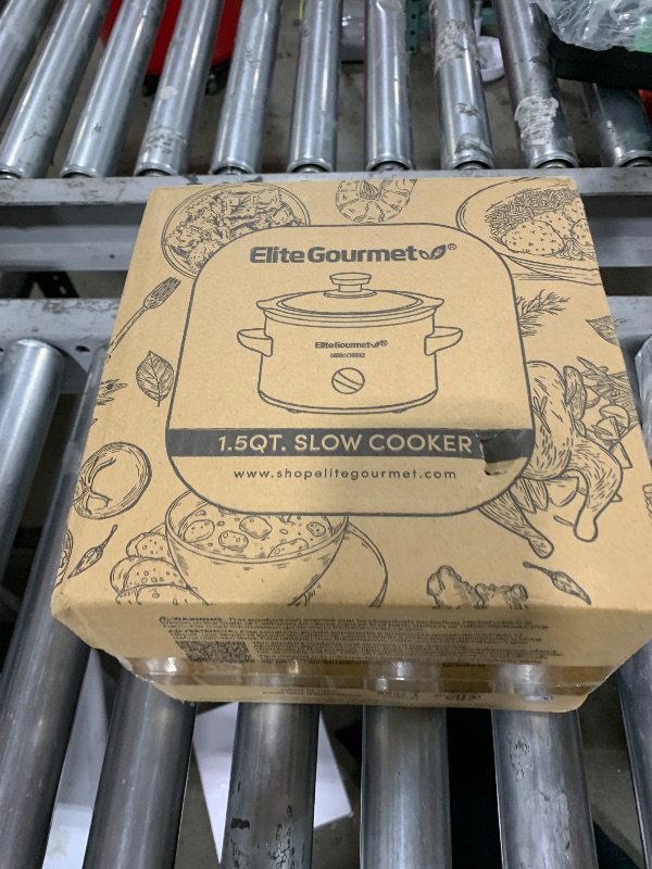 Photo 1 of Elite Gourmet MST-250XB Electric Slow Cooker Ceramic Pot, with Adjustable Temp, Entrees, Sauces, Soups, Roasts, Stews & Dips, Dishwasher Safe (1.5 Quart, Black)