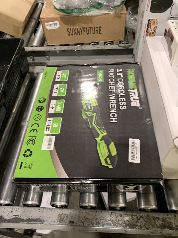 Photo 1 of Robustrue 3/8" Cordless Ratchet Wrench: 58Ft-lbs (80N.m) 400RPM Light Weight Electric Ratchet, 6'' Extended Neck, 2 x2.0Ah Battery, 8 Sockets, 3" Extension Bar, LED Light (RH80B)